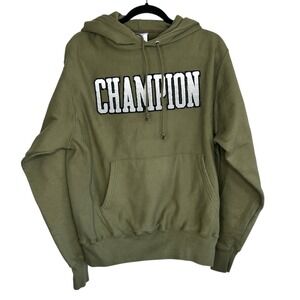 Champion Reverse Weave Hoodie M Logo Y2k Sportswear Athleisure Embroidered Retro